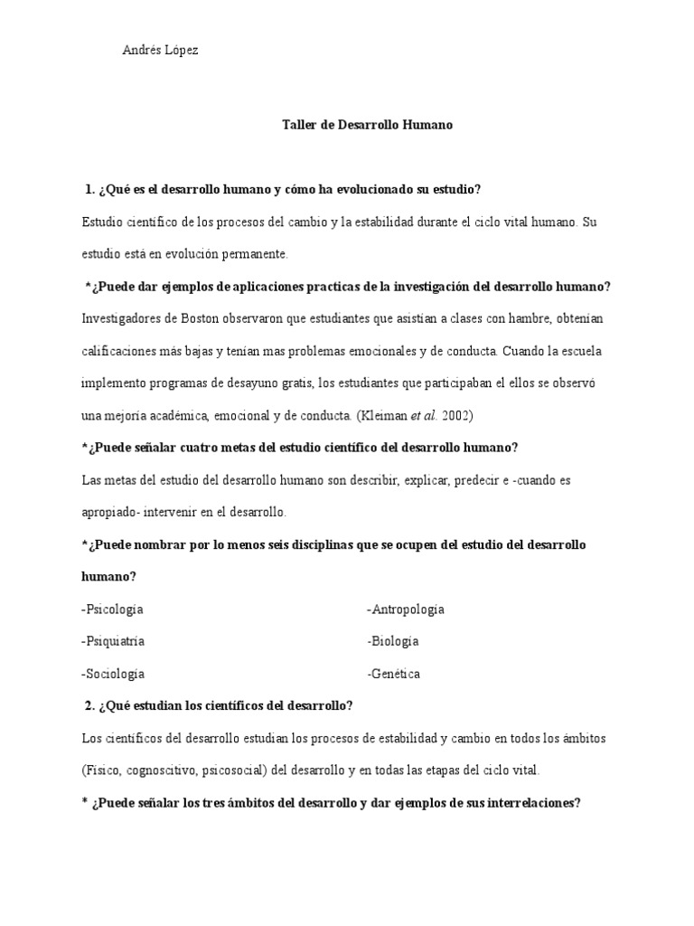 Taller de Desarrollo Humano | PDF | Adultos | Neurociencia