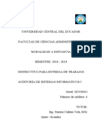 Guía de Tareas Auditoria de Sistemas I 2019-2019