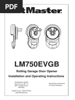 LM750EVGB: Rolling Garage Door Opener Installation and Operating Instructions