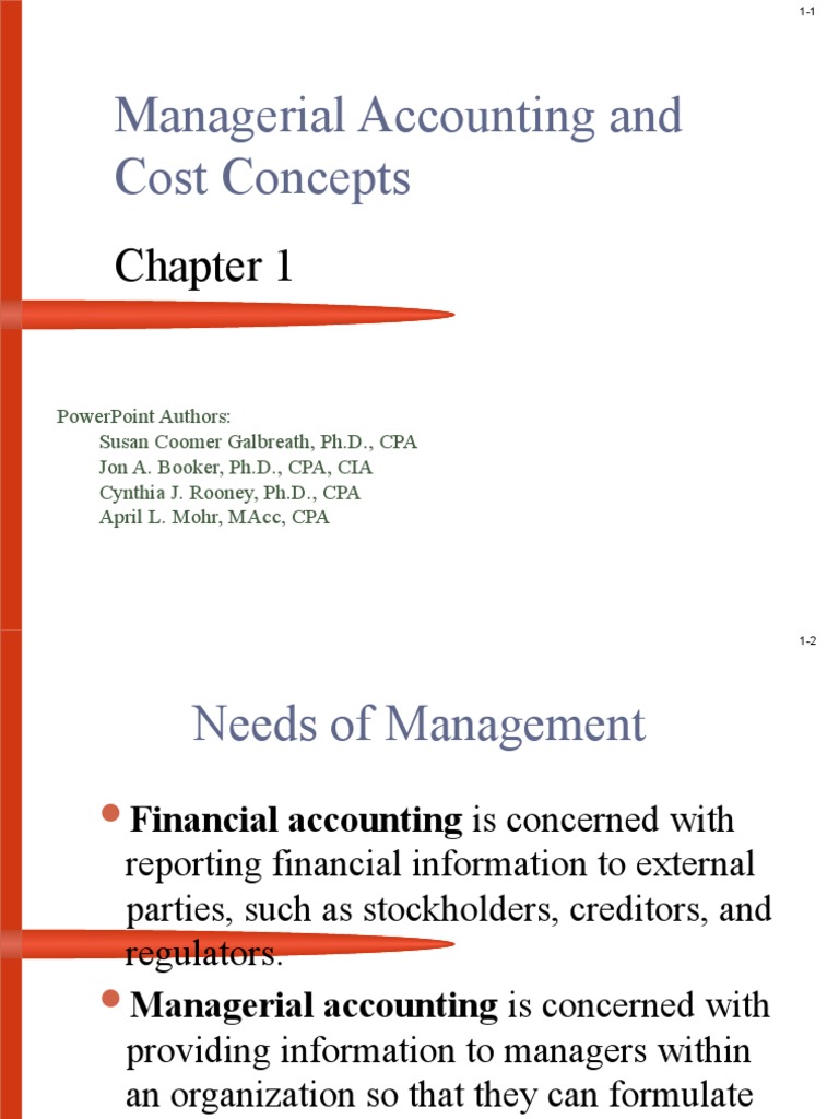 Managerial Accounting & Cost Concepts | PDF | Management Accounting ...