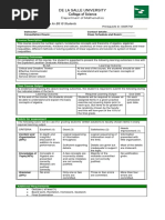 De La Salle University: College of Science Department of Mathematics