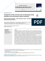 Otorhinolaryngology: Comparison of The Recovery Rate of Otomycosis Using Betadine and Clotrimazole Topical Treatment