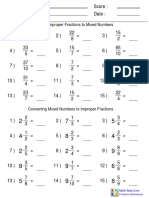 Converting Improper Fractions To Mixed Numbers