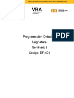 Programación Didáctica. Seminario I. 2do PAC Virtual, 2020