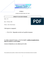 Epreuve de Biochimie PDF