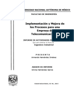 Implementación y Mejora de Los Procesos para Una Empresa de Telecomunicaciones