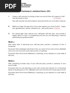 SOCIOLOGY Self Care Project