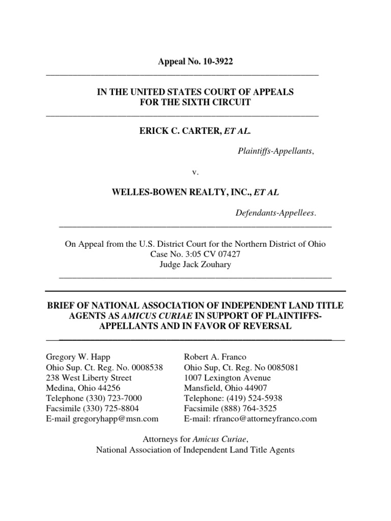 NAILTA's Amicus Curiae Brief Title Insurance Insurance