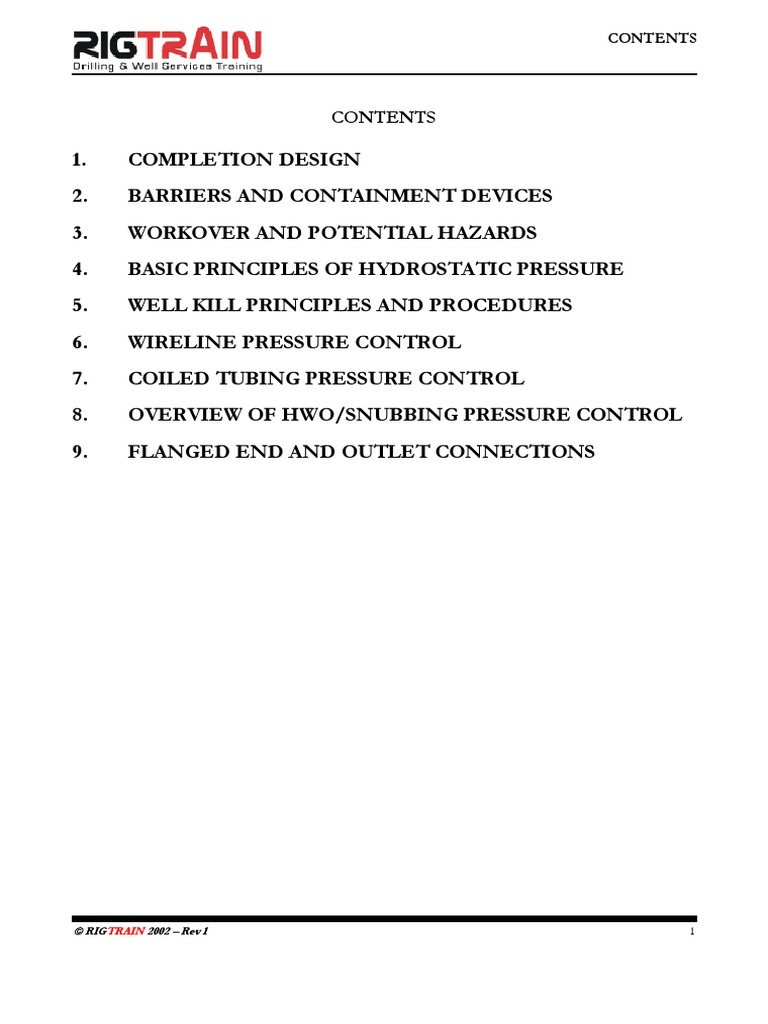 62 Rig Train Well Intervention Training PDF Casing (Borehole