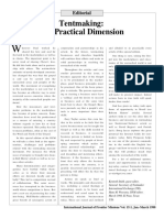 Tentmaking: The Practical Dimension: Editorial
