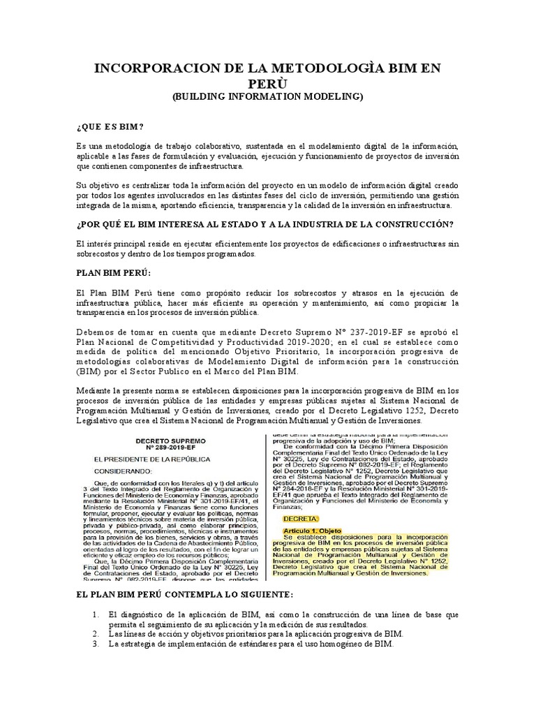 Implementación BIM en Perú | PDF | Modelado de información de ...