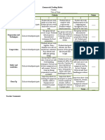 Criteria Points: Commercial Cooking Rubric