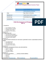 TET Child Development and Pedagogy Sample Question Paper