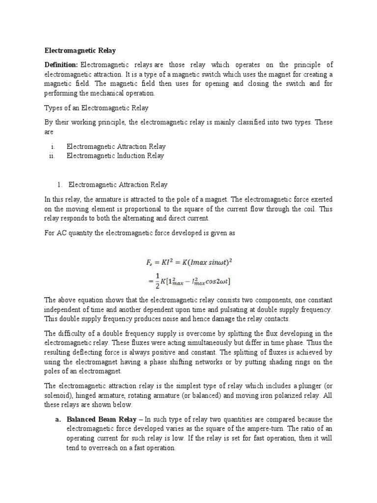 Relay PDF Induction Relay