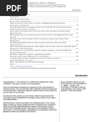 2018 Honda Odyssey Owner's Manuals (761 Pages