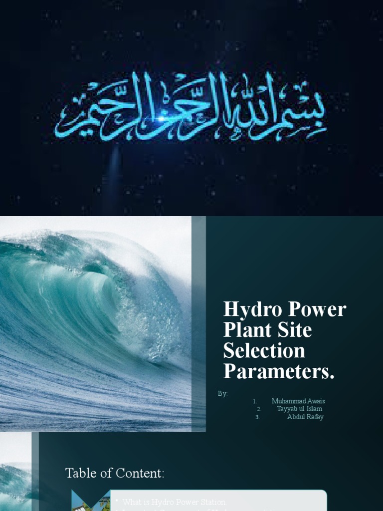 Hydro Power Plant Site Selection Parameters PDF Hydroelectricity Dam