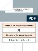 Five (5) Subsets of Real Numbers