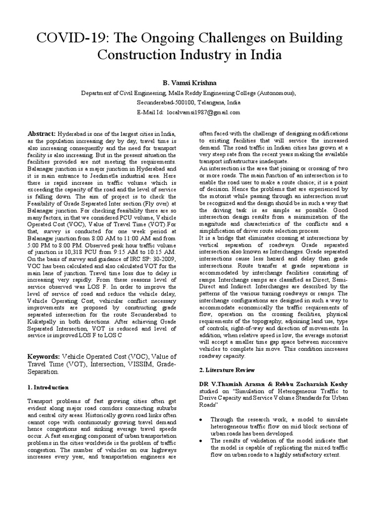 Impact Of Covid 19 On Construction Industry Pdf Traffic