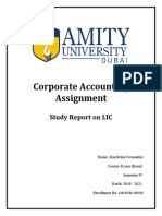 LIC Study Report on Corporate Accounting Assignment
