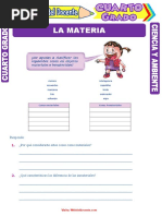 La Materia para Cuarto Grado de Primaria