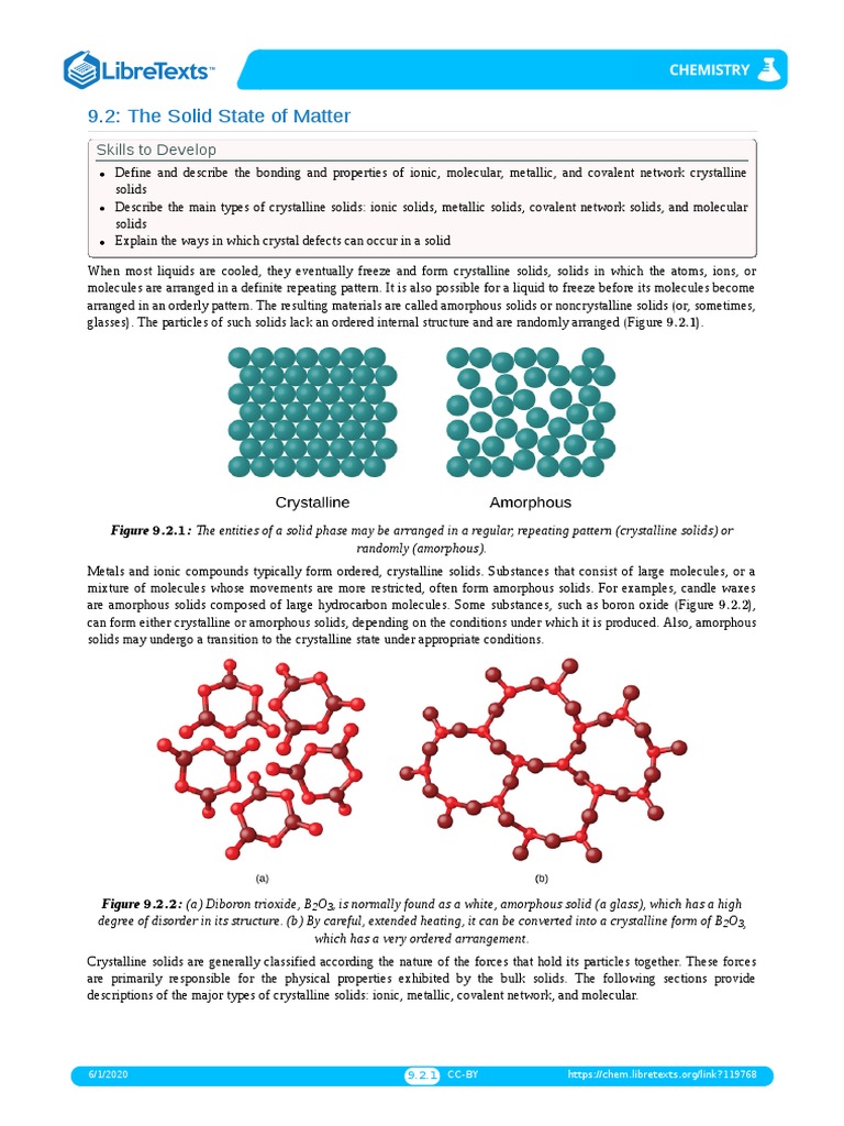 Types and Properties of Crystalline Solids | PDF | Ionic Bonding | Solid