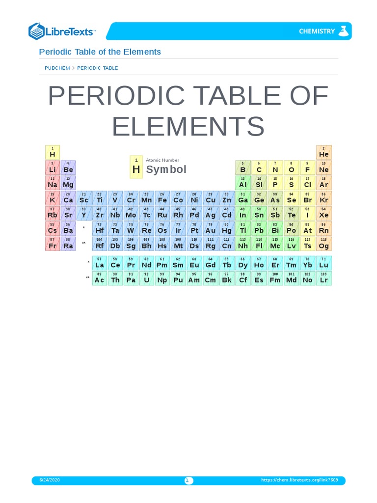 Periodic Table of Elements Overview | PDF | Sets Of Chemical Elements ...