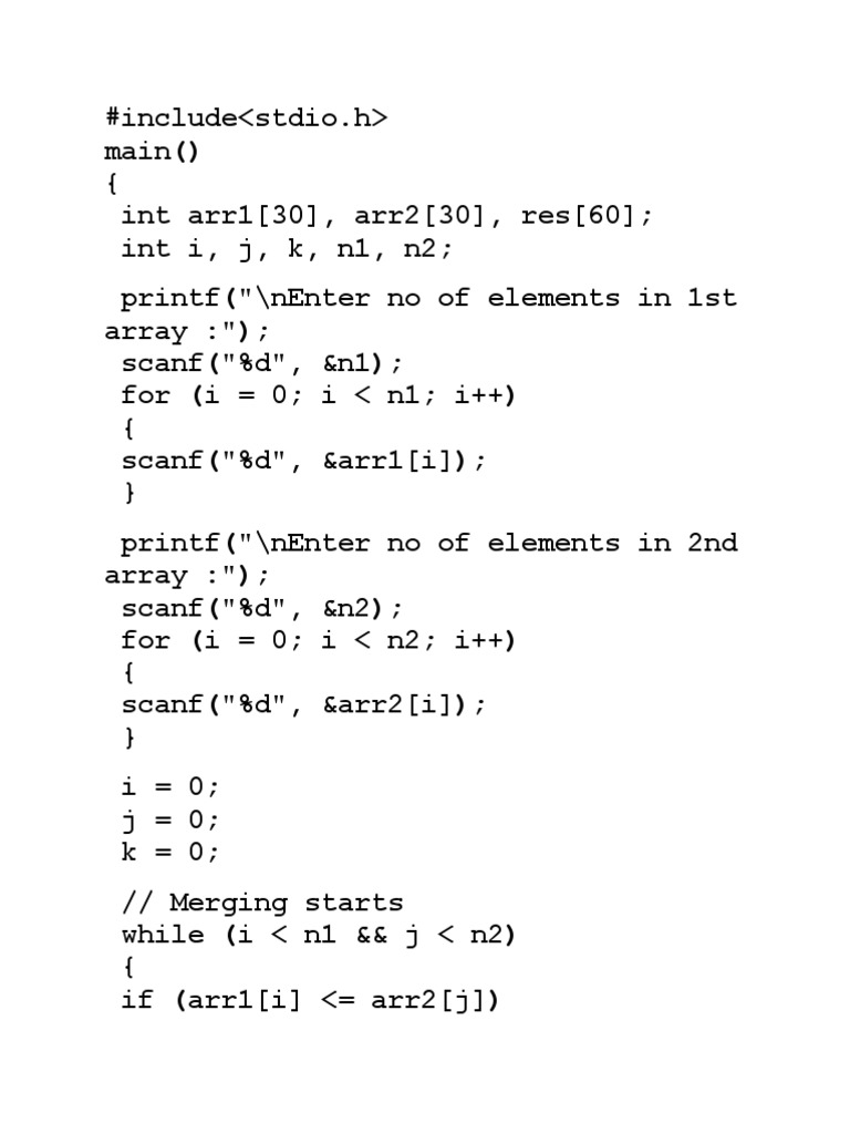 Merge Two Arrays PDF