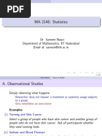 MA 2140: Statistics: Dr. Sameen Naqvi Department of Mathematics, IIT Hyderabad Email Id: Sameen@iith - Ac.in