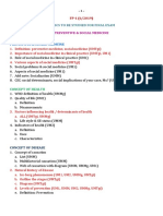 Topics To Be Studied For Final Exam: Preventive & Social Medicine