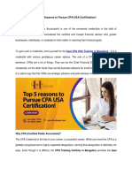 Top 5 Reasons To Pursue CPA USA Certification