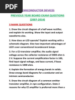 Previous Year Board Exam Questions (2007-2016) : Semiconductor Devices