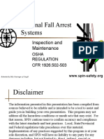 Personal Fall Arrest Systems: Inspection and Maintenance