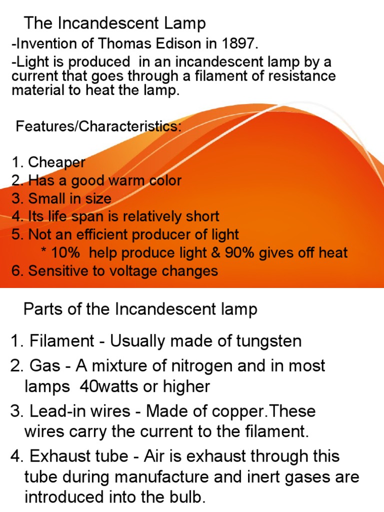 The Incandescent Lamp PDF Incandescent Light Bulb Fluorescent Lamp