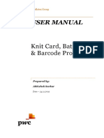 User Manual - Batch Card - Knit Card - Barcode - V1.0