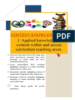 Applied Knowledge of Content Within and Across Curriculum Teaching Areas