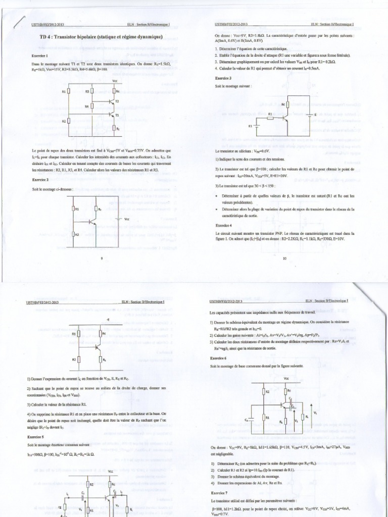 TD4 Transistor Bipolaire PDF PDF