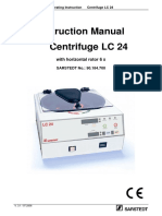 Instruction Manual Centrifuge LC 24: With Horizontal Rotor 6 X