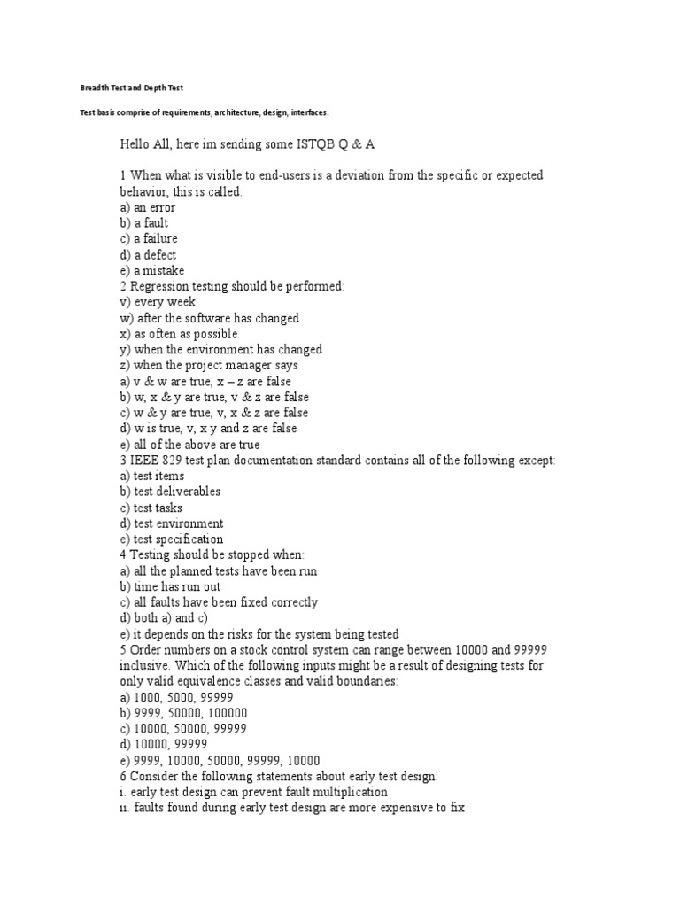 Breadth and Depth Testing Overview | PDF | Software Testing | Software ...