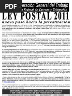 110112 Comunicado Ley Postal