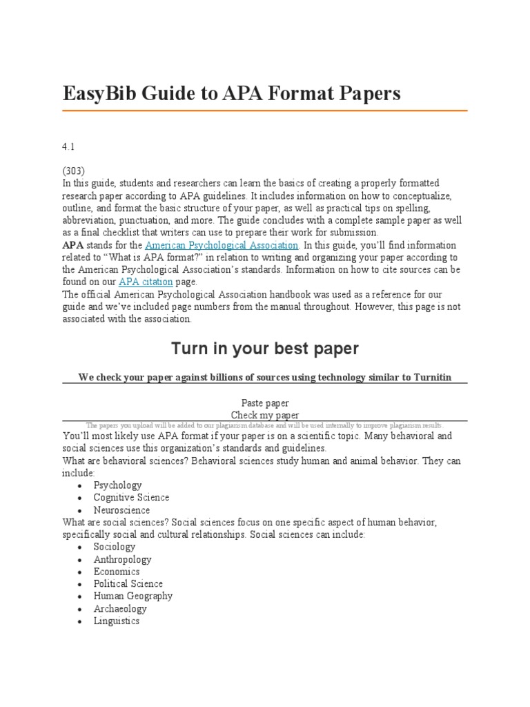 Easybib Apa Style