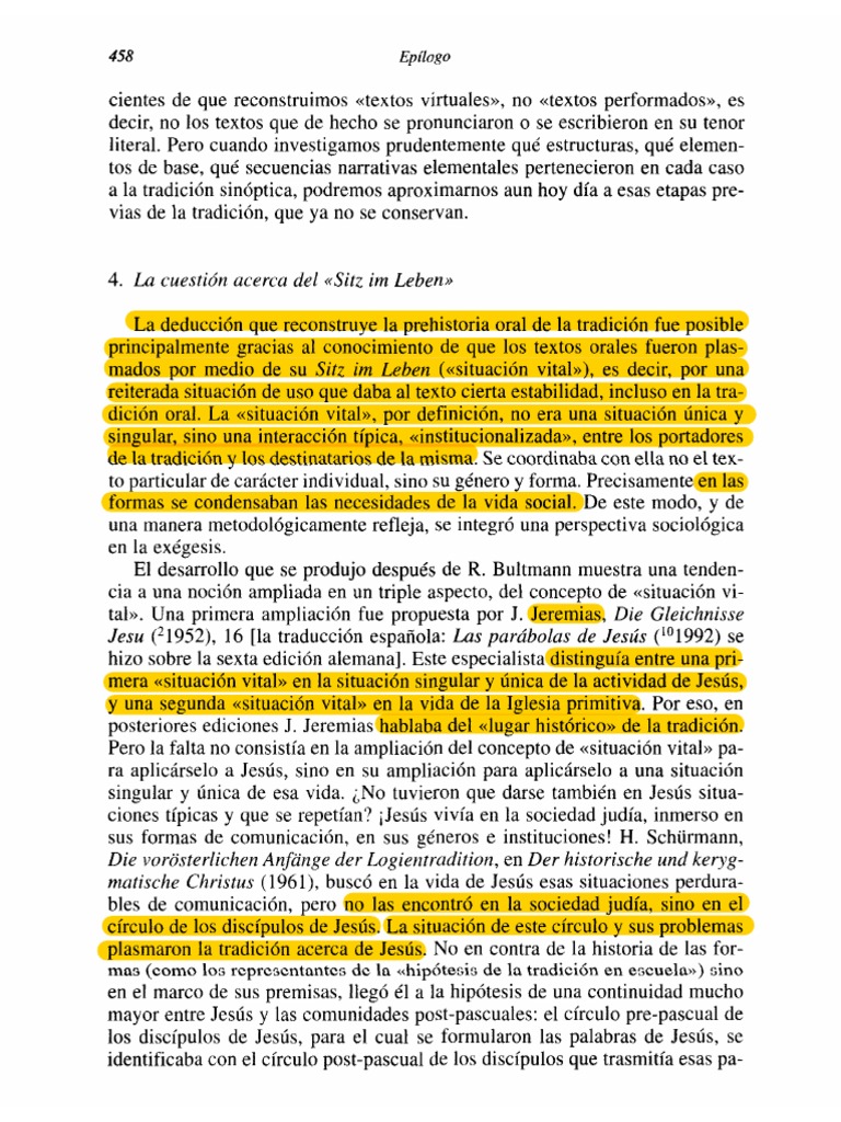 Sitz Im Leben Estudio PDF