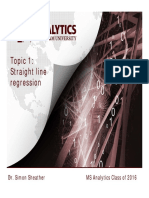 Topic 1: Straight Line Regression: Dr. Simon Sheather MS Analytics Class of 2016