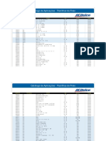 Catálogo de aplicações de pastilhas de freio