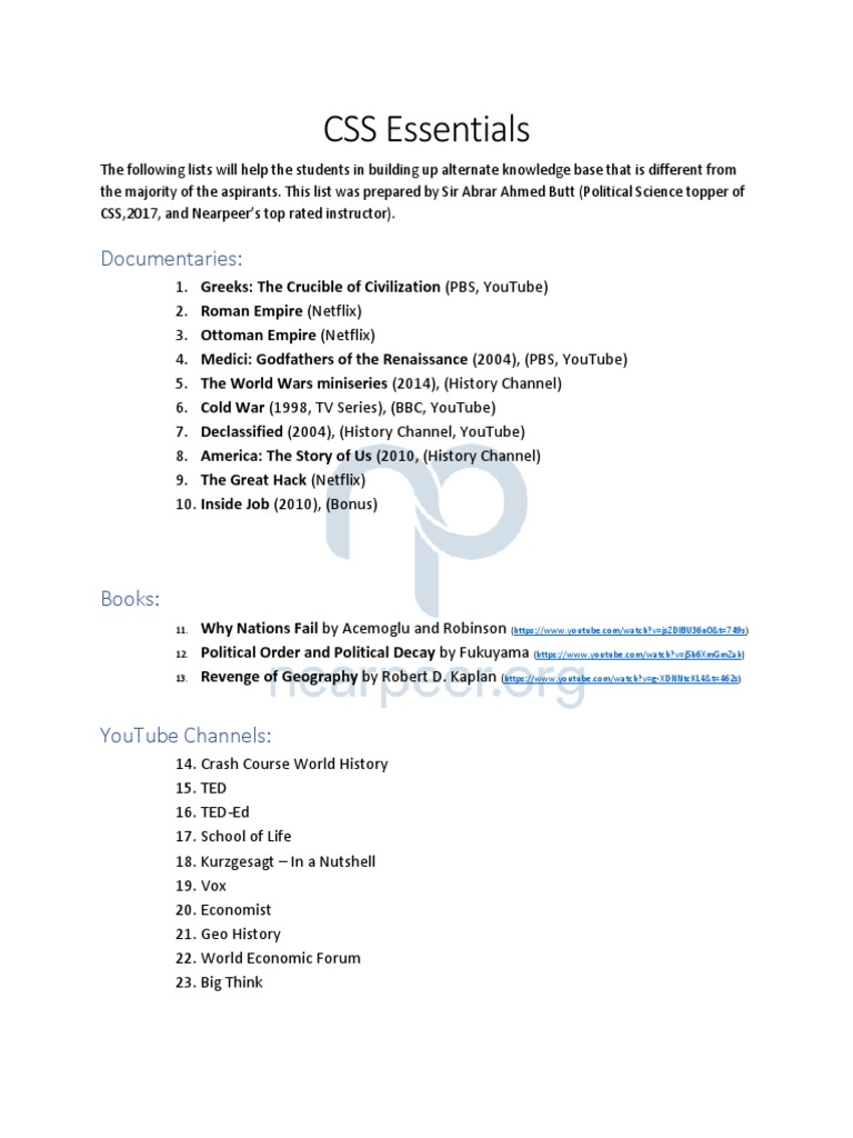 CSS Political Science Resources Guide | PDF | Young Adult | Social Science
