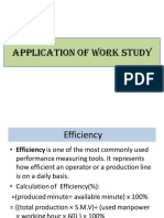 Application of Work Study