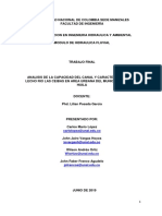 Analisis de La Capacidad Del Canal y Caracterizacion Del Lecho Rio Las Ceibas, Huila.