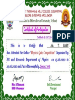 Certificate For Mr. T. BABU For "Physics Quiz Competition" J... " PDF