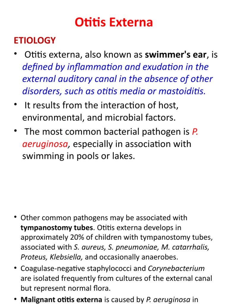 Etiology Clinical Presentations Diagnosis And Management Of Otitis