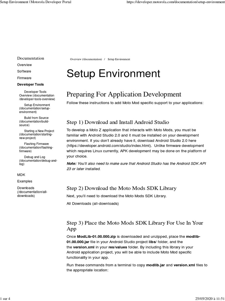 Setup Environment - Motorola Developer Portal | PDF | Software ...