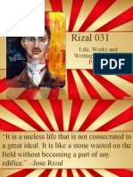 Rizal 031: Life, Works and Writings of Dr. Jose P. Rizal